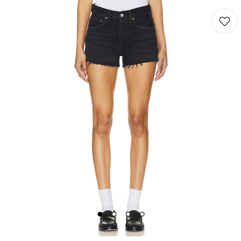 AGOLDE Black Denim Cutoff Shorts